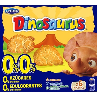Bolachas de Cereais sem Açúcar embalagem 185 g - Artiach Dinosaurus