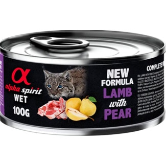 Alimento Húmido para Cão Cordeiro e Pera lata 100 g - Alpha Spirit