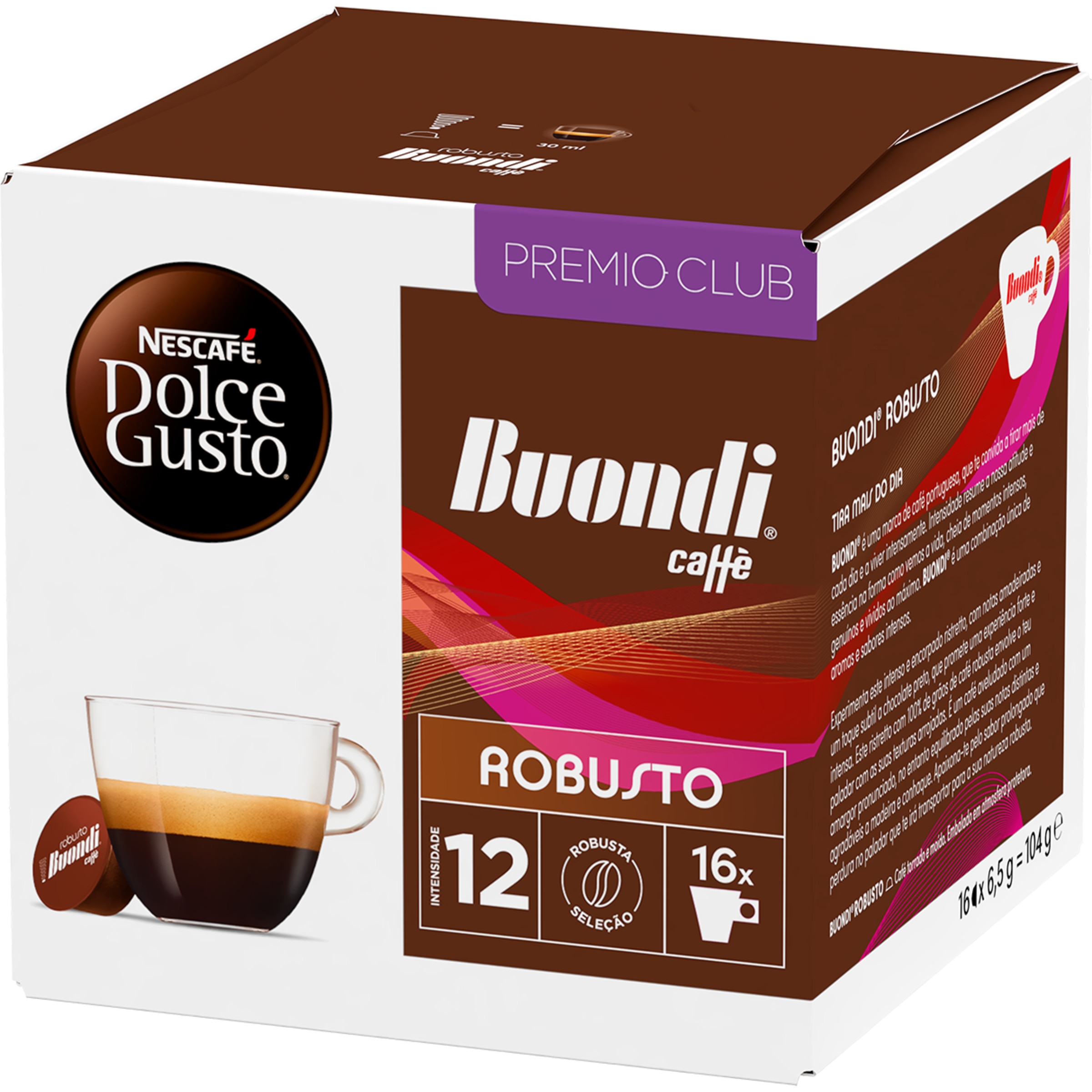 Cápsula de Café Expresso Boundi Robusto embalagem 16 unidades