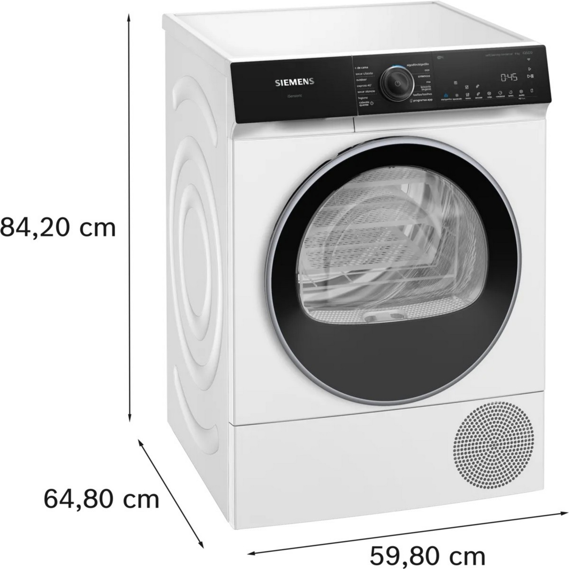 Mquina de Secar Roupa Bosch iQ500 WQ46H2B0ES Bomba de Calor 9 Kg - Branco Branco-5