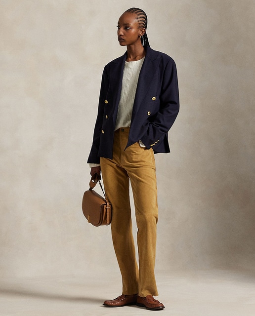 Imagem 0 de Calças Skinny Straight Fit de Camurça