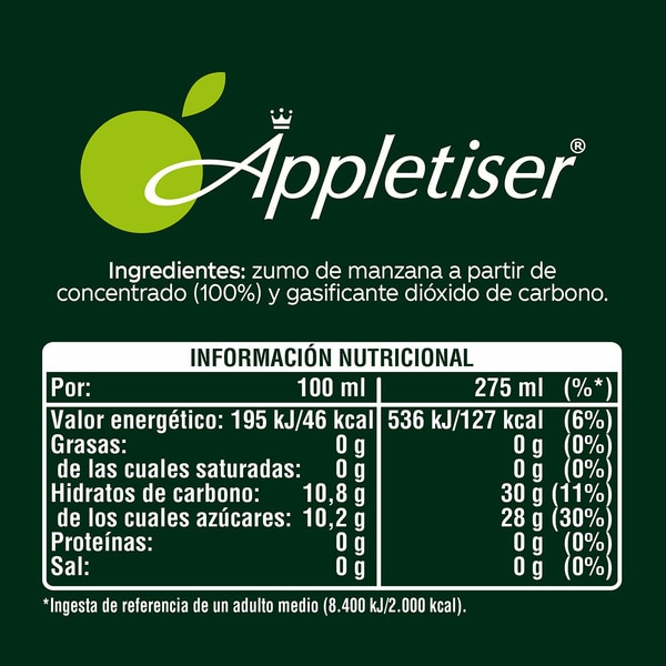 Sparkling apple juice soft drink with fine bubbles 6-pack bottles 27,50 cl