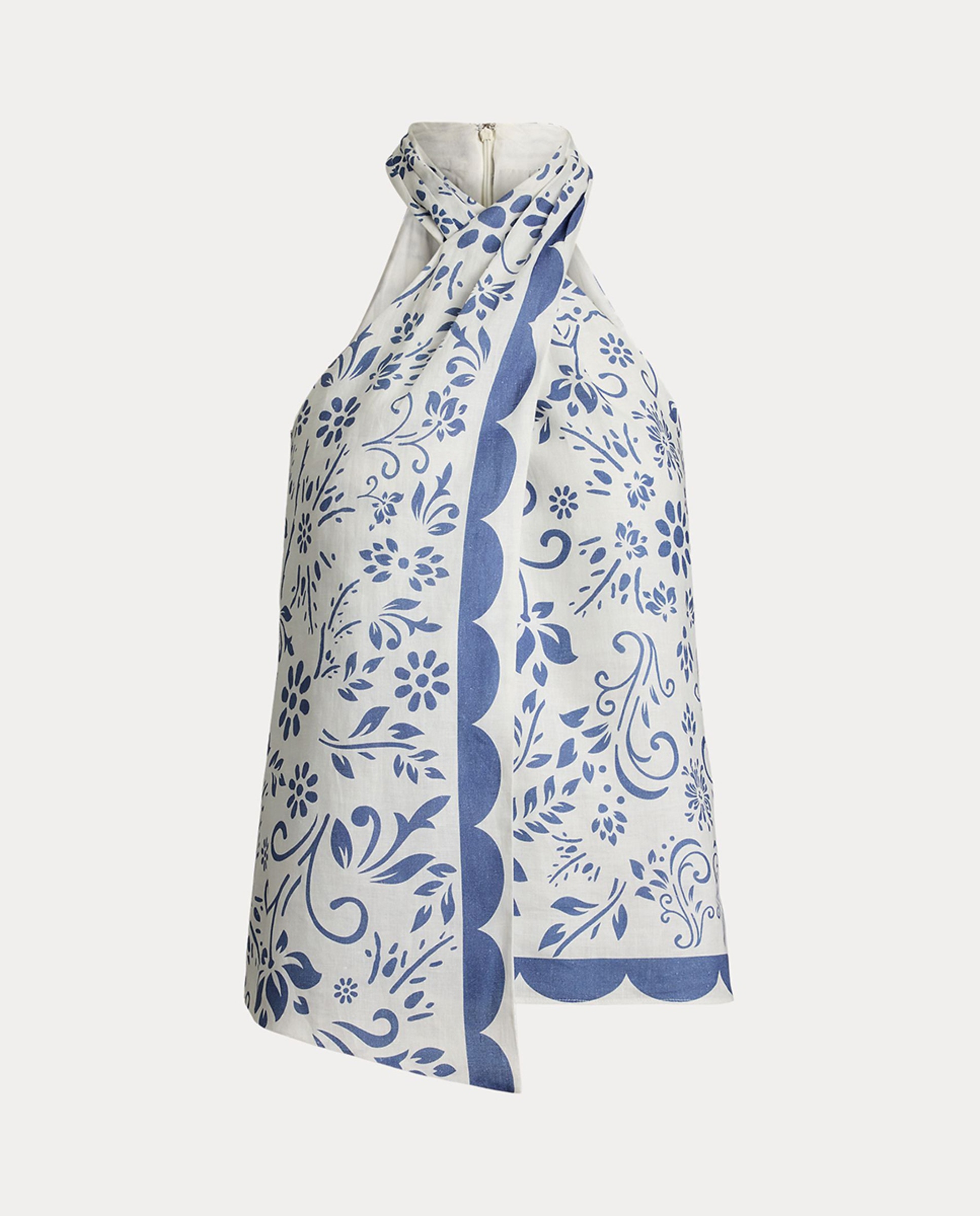 Blusa de Linho com Gola Halter Branco-9