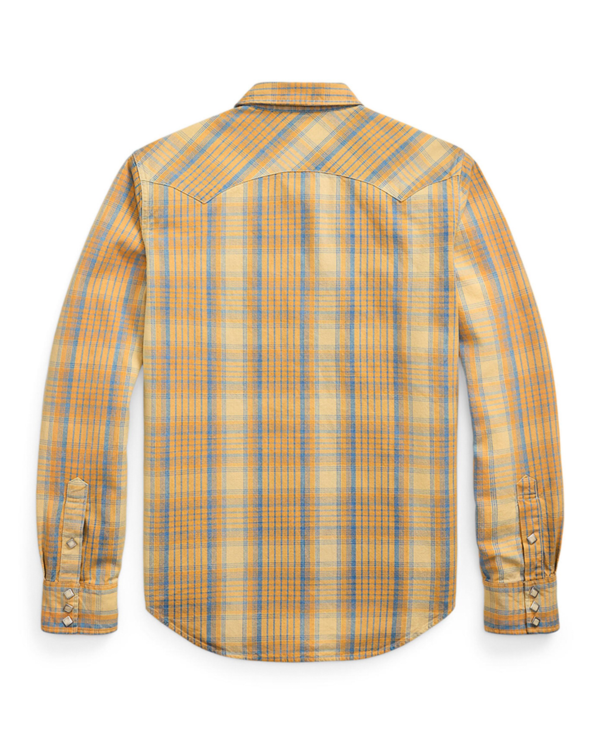 Camisa Estilo Western Slim Fit Double RL Amarelo Intermédio-2