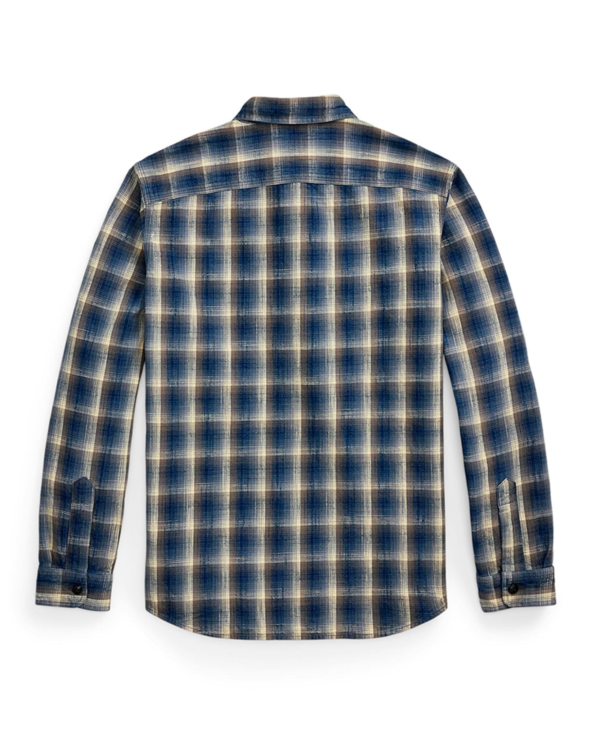 Camisa Estilo Western Slim Fit Double RL Azul Real-2