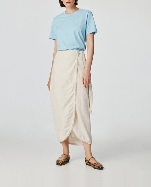 Imagen 0 de Falda de lino de mujer.