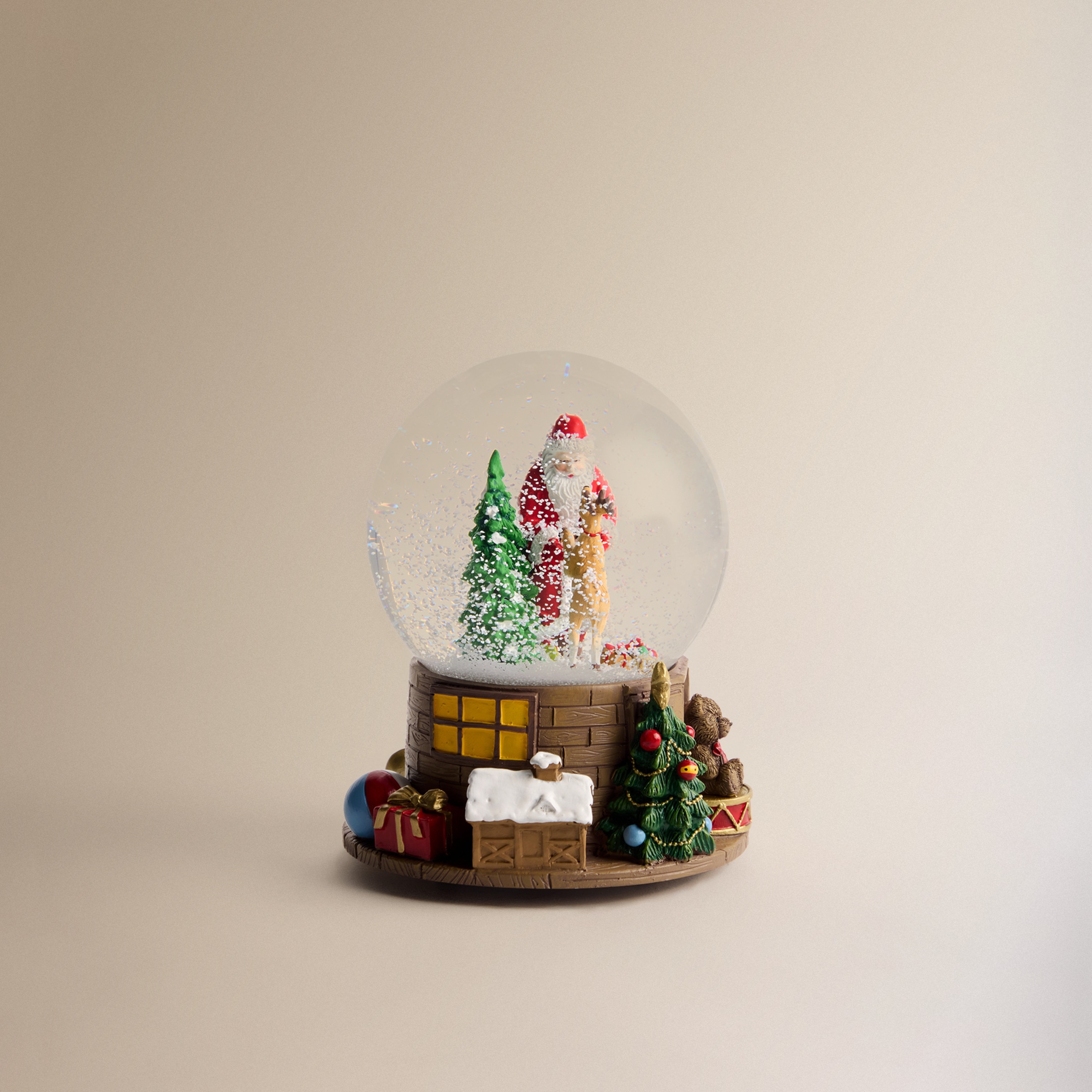 Bola de Neve com Música Pai Natal com Rena Multicolor-4