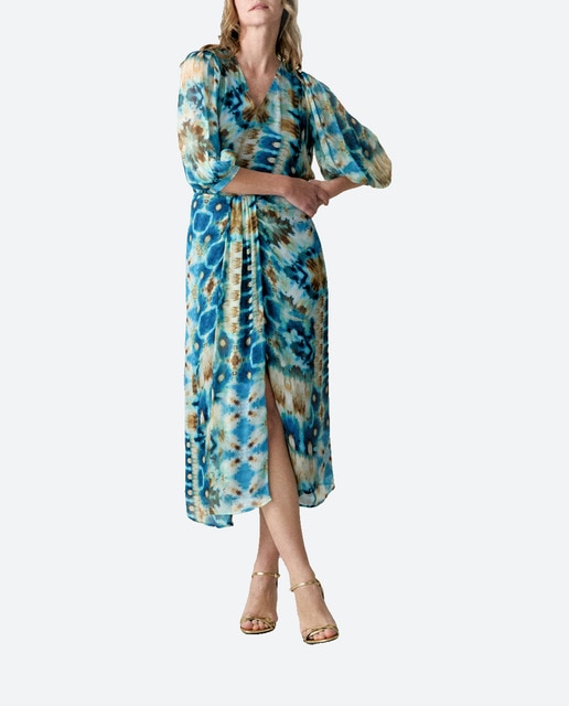 Imagen 0 de Falda midi con estampado tie-dye de mujer