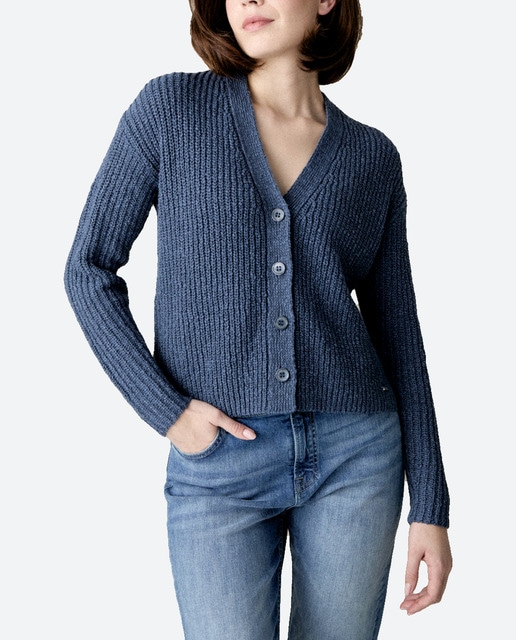 Imagen 0 de Chaqueta punto grueso calado de mujer