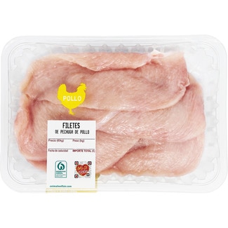 Filetes de pechuga de pollo peso aproximado bandeja 500 g