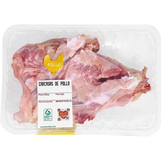 Carcasas de pollo peso aproximado bandeja 450 g