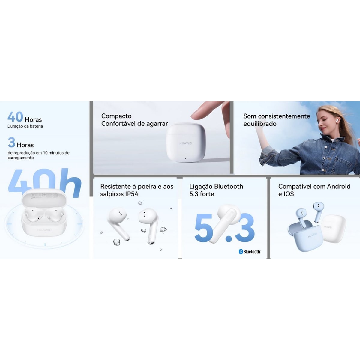 Auriculares True Wireless Huawei FreeBuds SE 2 - Ceramic White Branco-6