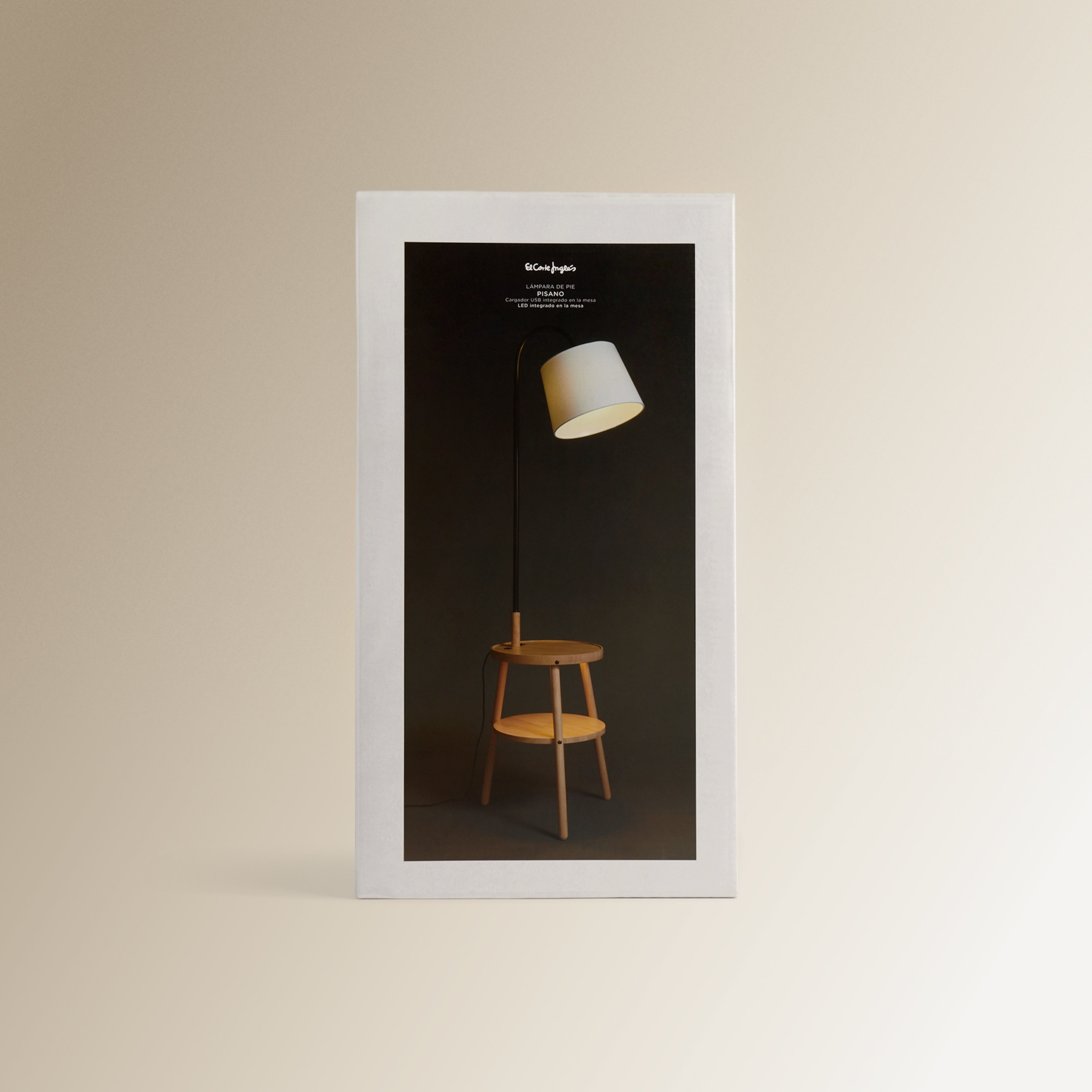 Candeeiro de Pé com Mesa Incorporada Pisano Natural-11