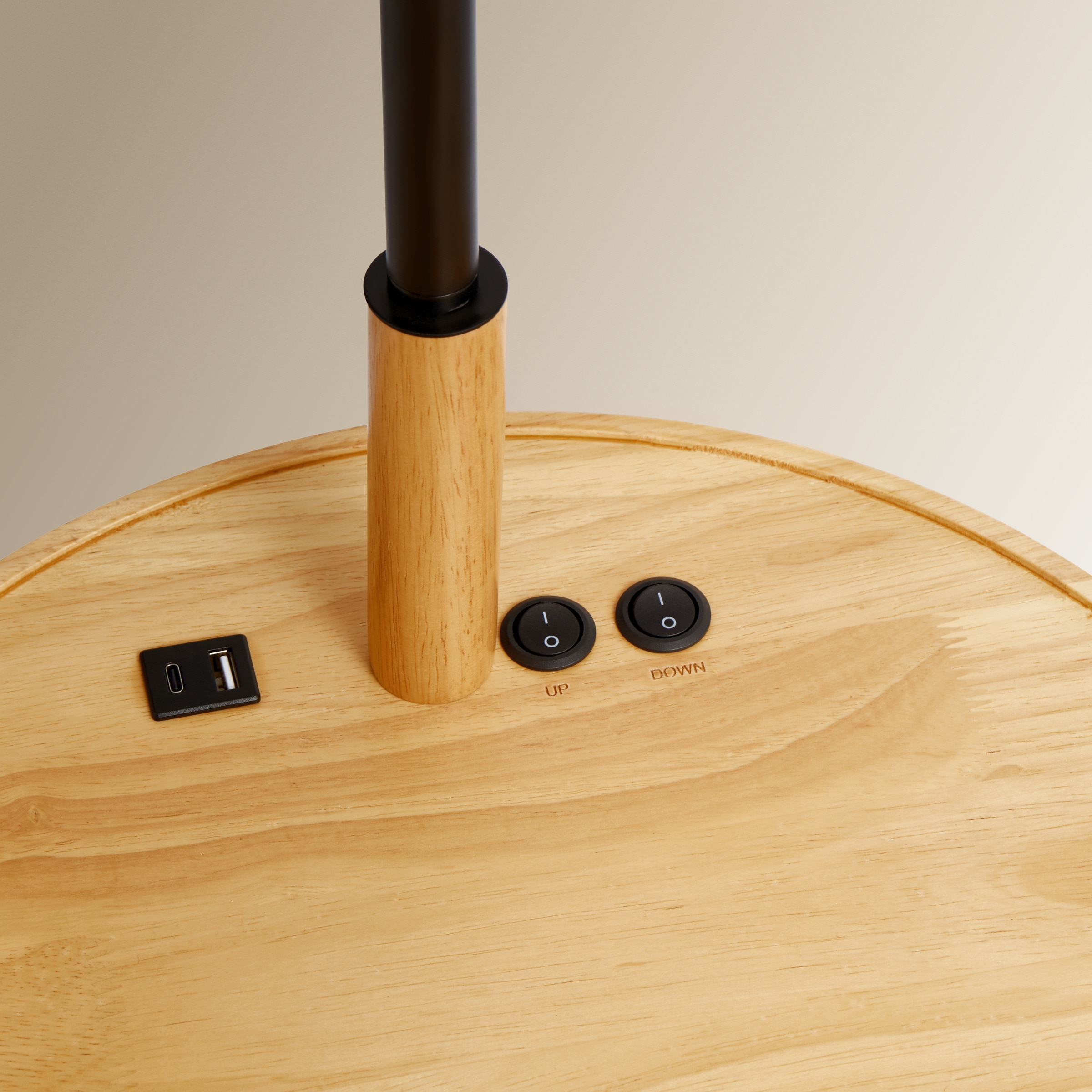 Candeeiro de Pé com Mesa Incorporada Pisano Natural-6