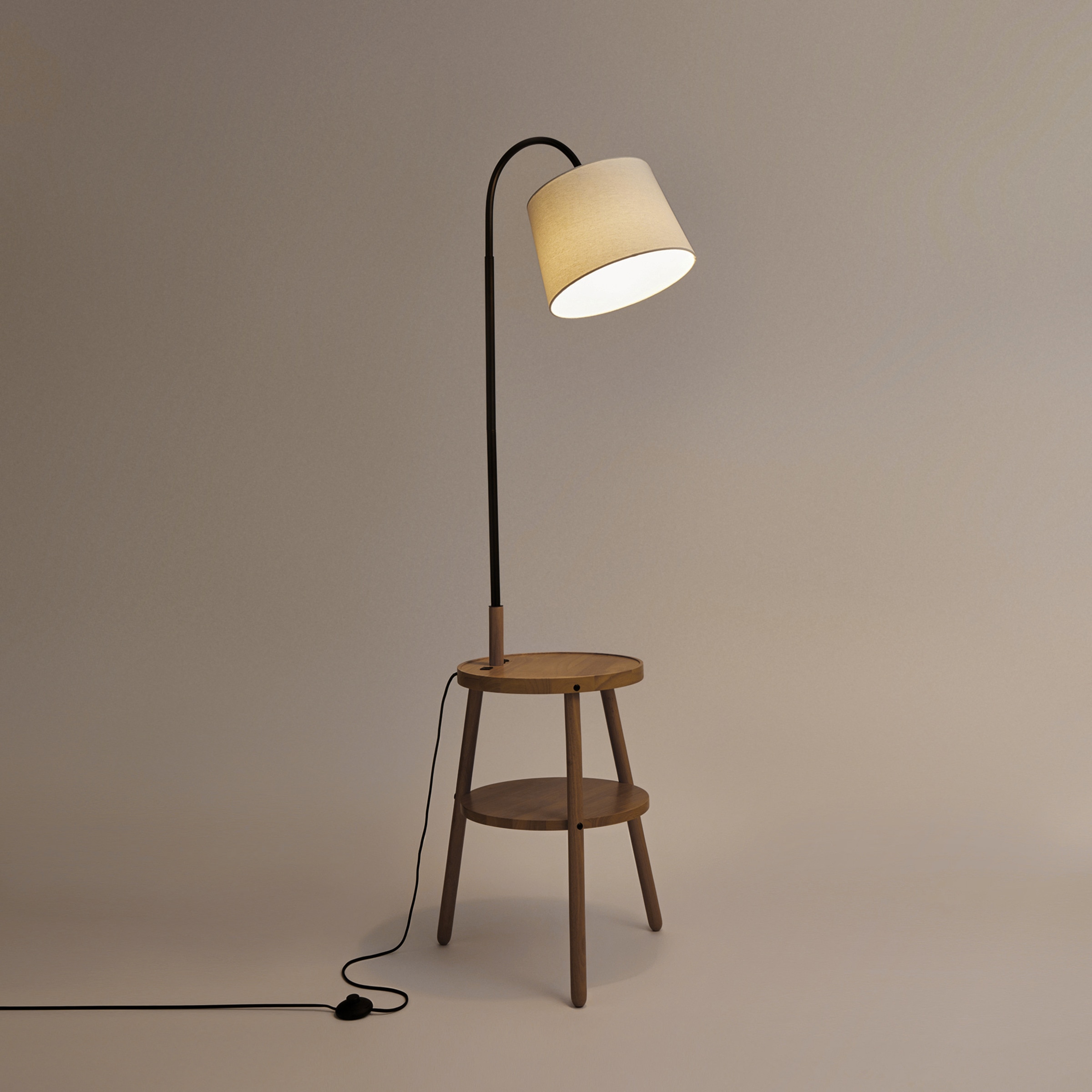 Candeeiro de Pé com Mesa Incorporada Pisano Natural-5