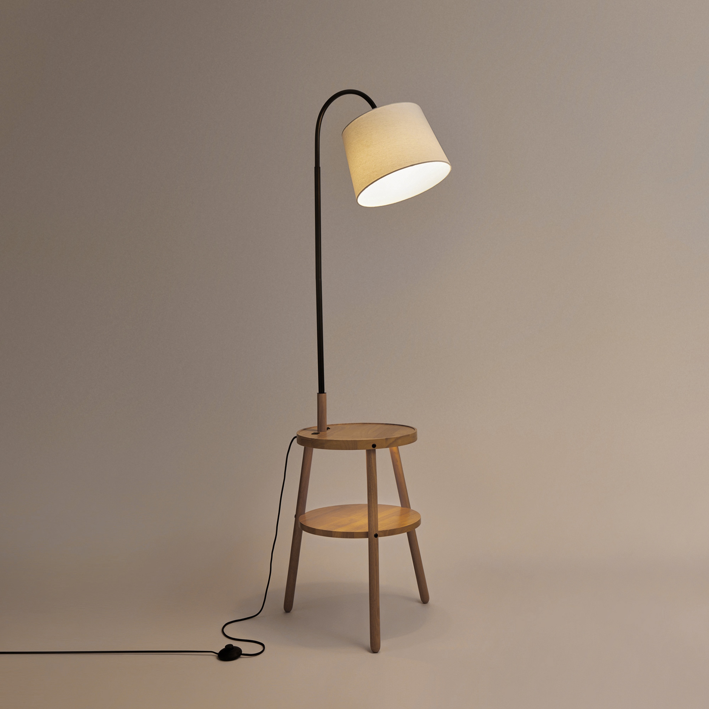 Candeeiro de Pé com Mesa Incorporada Pisano Natural-3