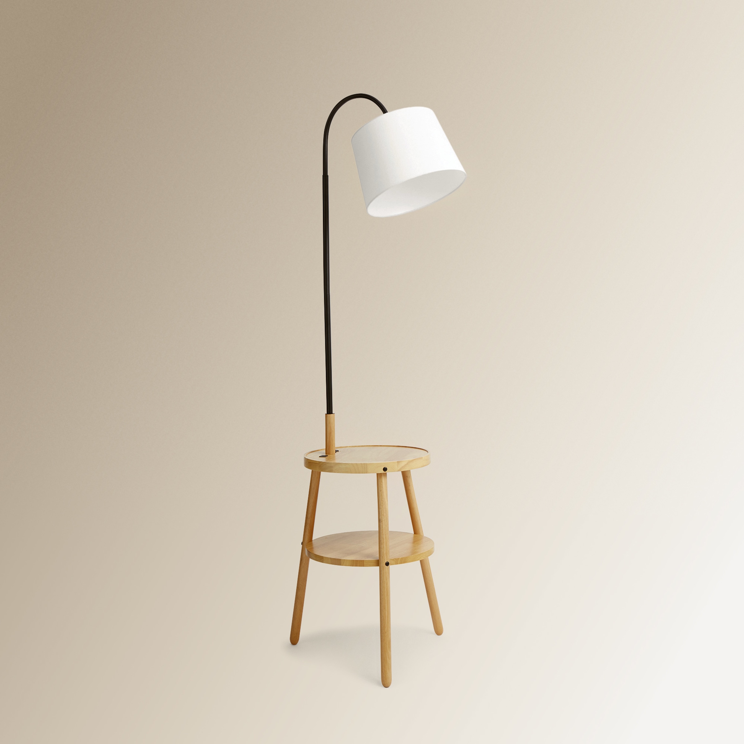 Candeeiro de Pé com Mesa Incorporada Pisano Natural-1