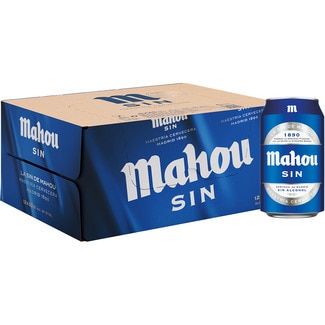 cerveza rubia sin alcohol pack 12 latas 33 cl - Mahou Sin