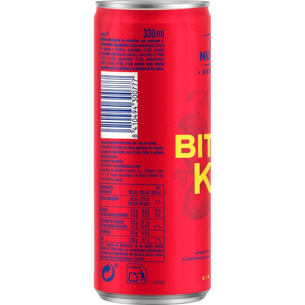 Bitteres Erfrischungsgetränk aus Pflanzextrakten mit Zucker und Süßstoff Dose 33 cl