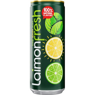 refresco de lima limón y menta con gas 100% ingredientes naturales con gas lata 33 cl - Laimon Fresh