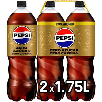 refresco de cola sin azúcar ZERO CAFEÍNA pack 2 botellas 1,75 l - Pepsi Zero