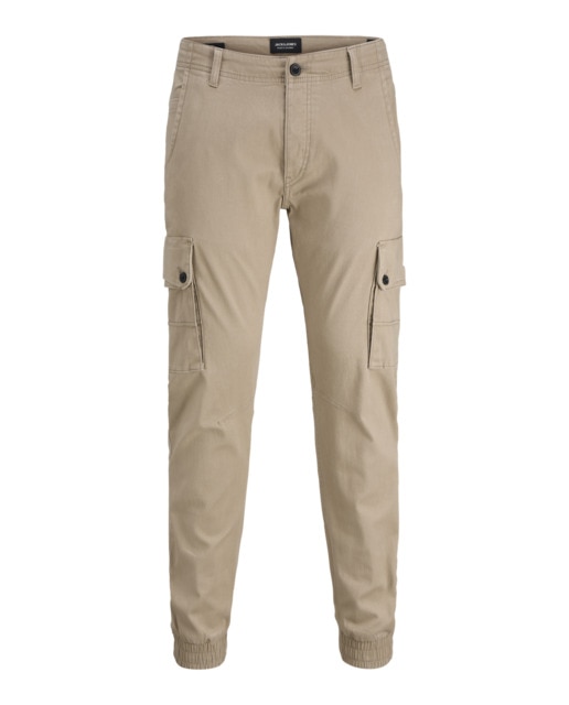 Imagen 0 de Pantalón cargo de hombre con bolsillos laterales y cierre de botón y cremallera.