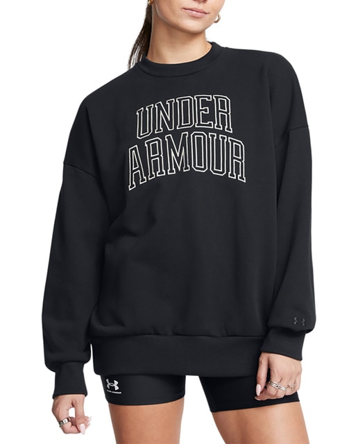 Imagen 0 de Sudadera casual de mujer Ua Icon Hwt Terry Os Crew-Blk Under Armour