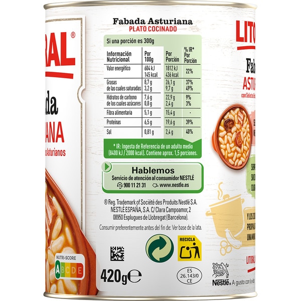 Bohneneintopf Fabada Asturiana glutenfrei Dose 420 g