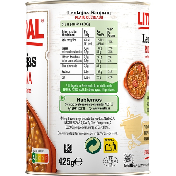 Linsen nach Riojaner Art glutenfrei Topf 425 g