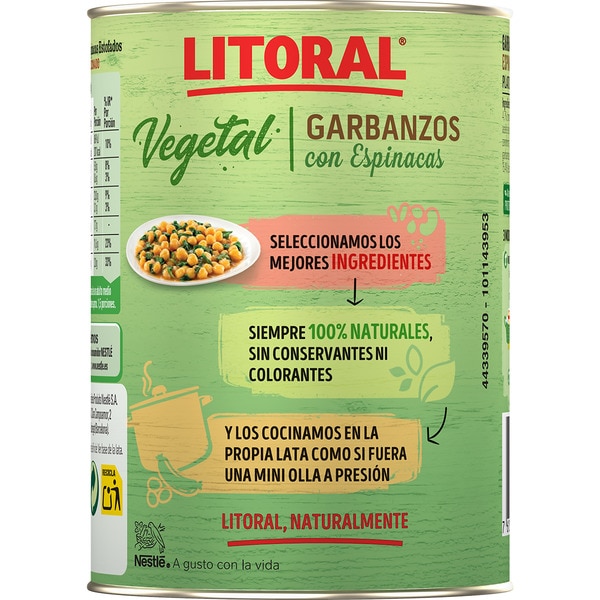 Vegetal Kichererbsen mit Spinat glutenfrei Dose 425 g