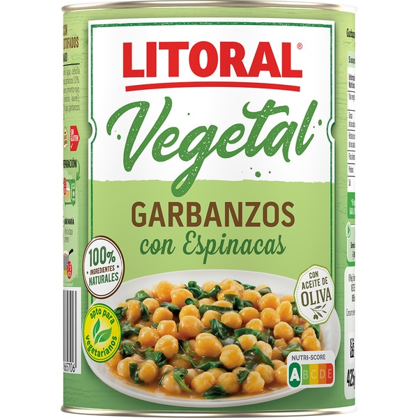 Vegetal Kichererbsen mit Spinat glutenfrei Dose 425 g