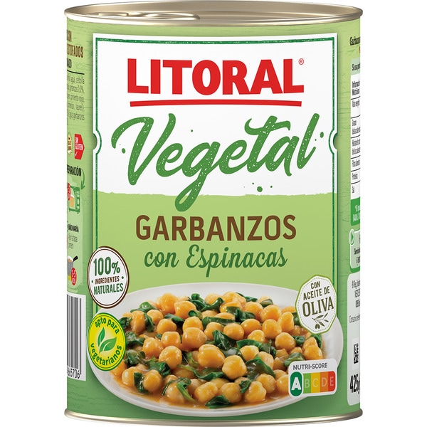 Vegetal Kichererbsen mit Spinat glutenfrei Dose 425 g
