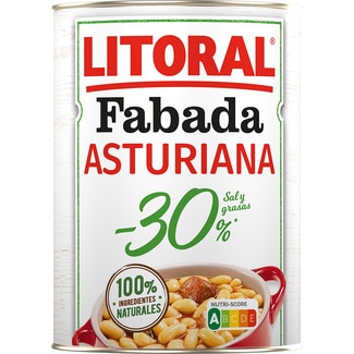 fabada asturiana -30% sal y grasa sin gluten lata 420 g - Litoral