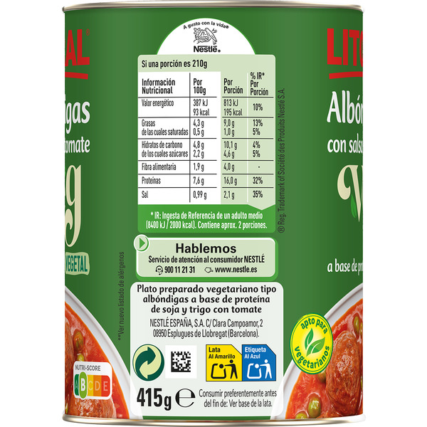 Fleischklöpse mit Tomatensauce auf pflanzlicher Proteinbasis Flacon 415 g