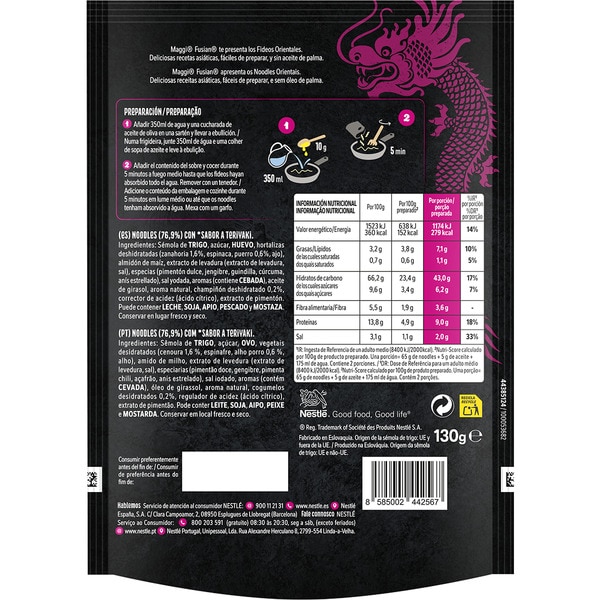 Asiatische Nudeln Fried noodles teriyaki Behälter 130 g