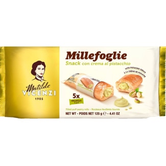Biscoitos Millfogue recheado de Pistacho embalagem 125 g - Vicenzi