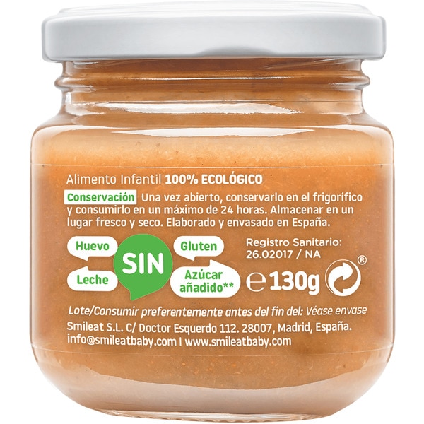 Gluten-free 100% pear and apple jar for 4+ months container 130 g