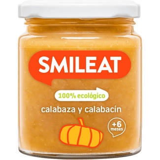 tarrito de calabaza y calabacín 100% ecológico sin gluten desde 6 meses tarrito 230 g - Smileat