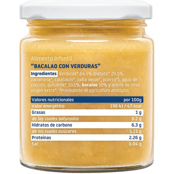 cod with potatoes and vegetables jar ages 6+ months container 230 g