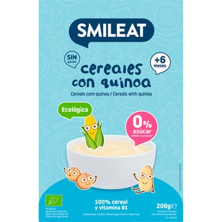 papilla de cereales con quinoa ecológica desde 4 meses envase 200 g Y 0% azúcar - Smileat