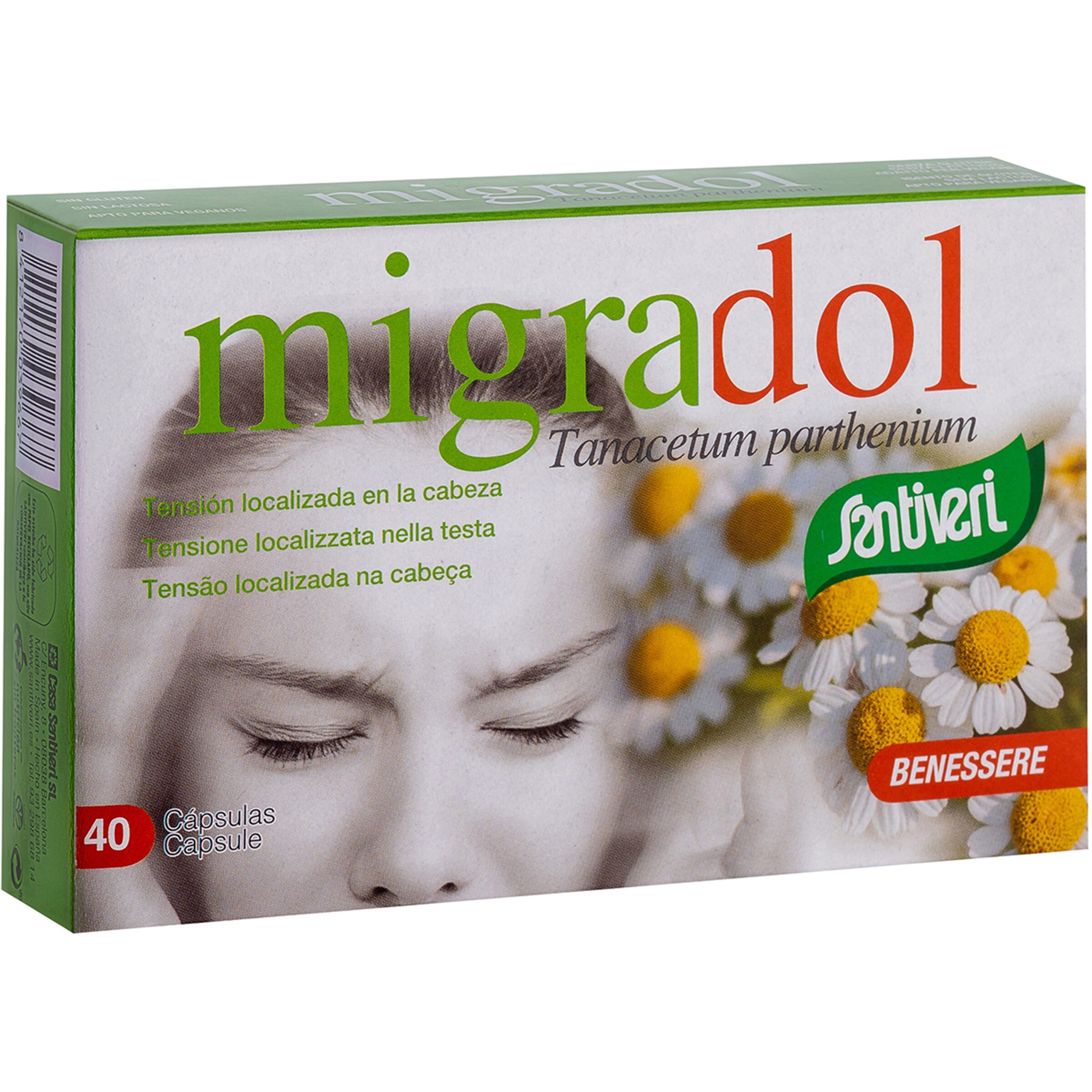 Migradol alivia la tensión localizada en la cabeza estuche 40 capsulas