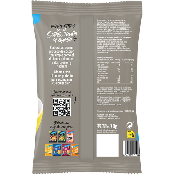 mini mushroom, truffle and cheese cakes bag 70 g