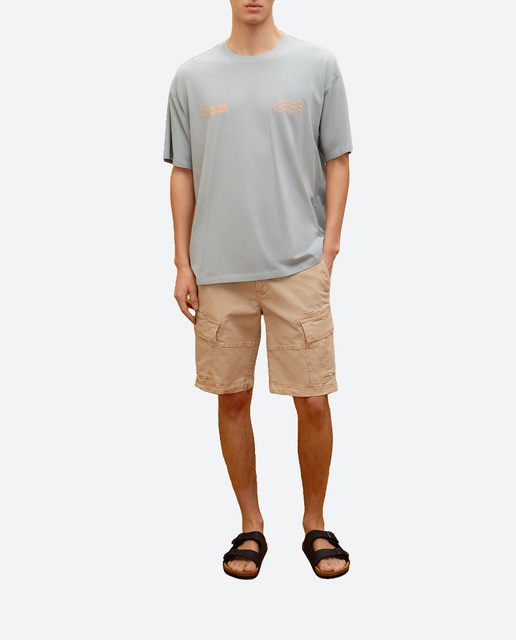 Imagen 0 de Bermuda de hombre de algodón cargo con cinturón