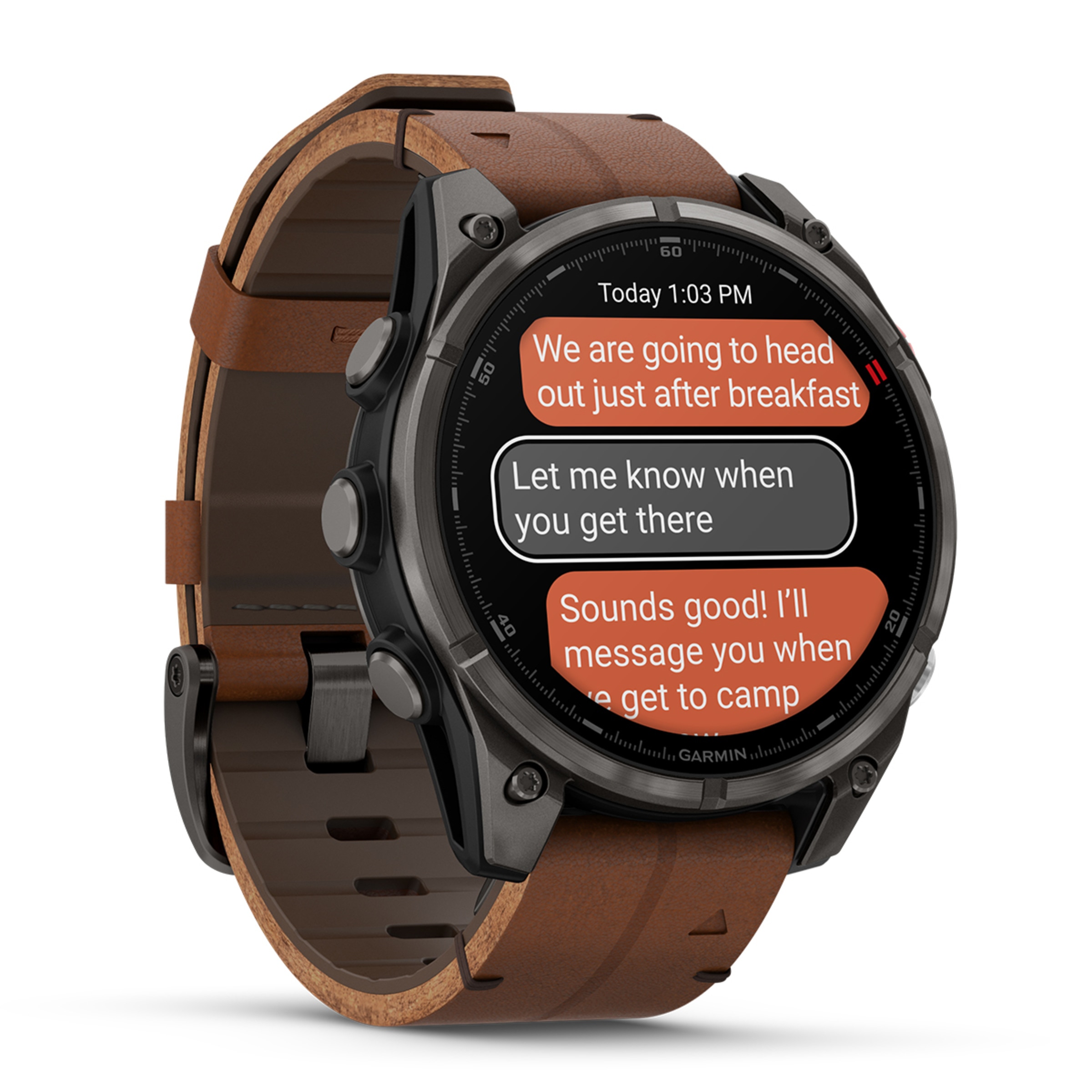 Relógio Smartwatch Fenix 8 Pro LTE 47mm Zafiro Amoled Correia em Pele Titânio Preto-3