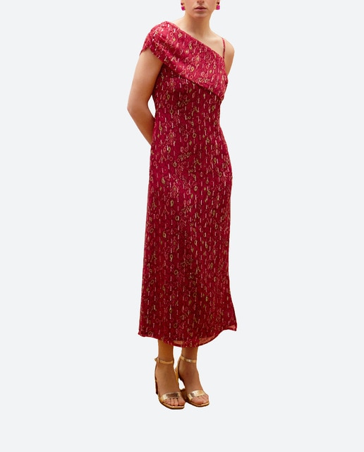 Imagen 0 de Vestido largo drapeado print