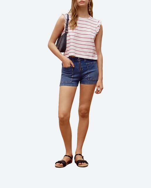 Imagen 0 de Short de mujer cremallera tachas