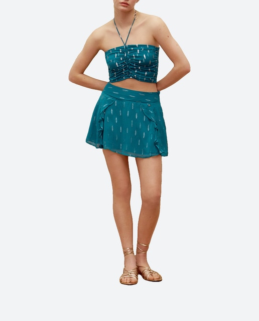 Imagen 0 de Falda corta con volante vertical