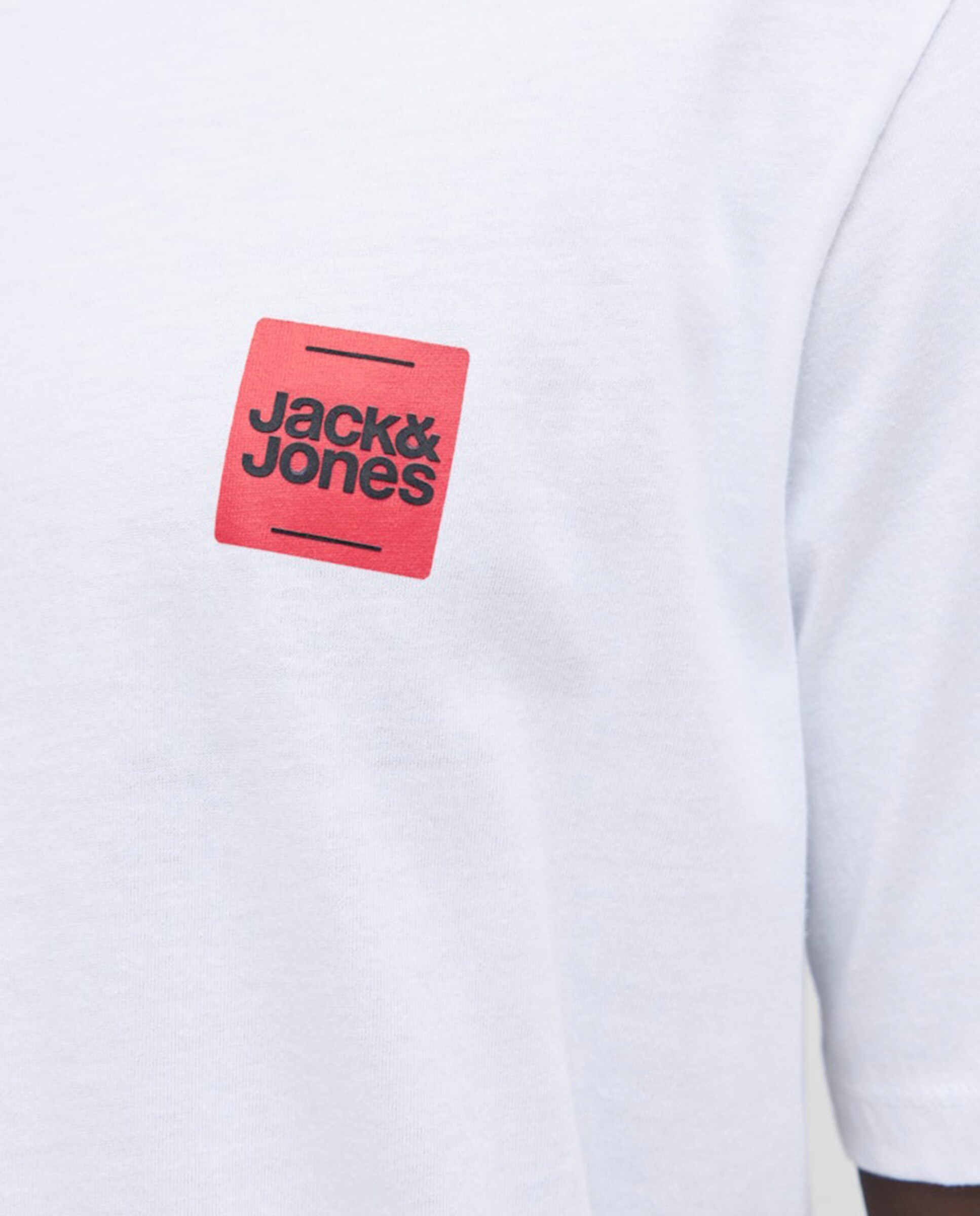 T-shirt de Manga Curta com Estampado Lateral Branco-5
