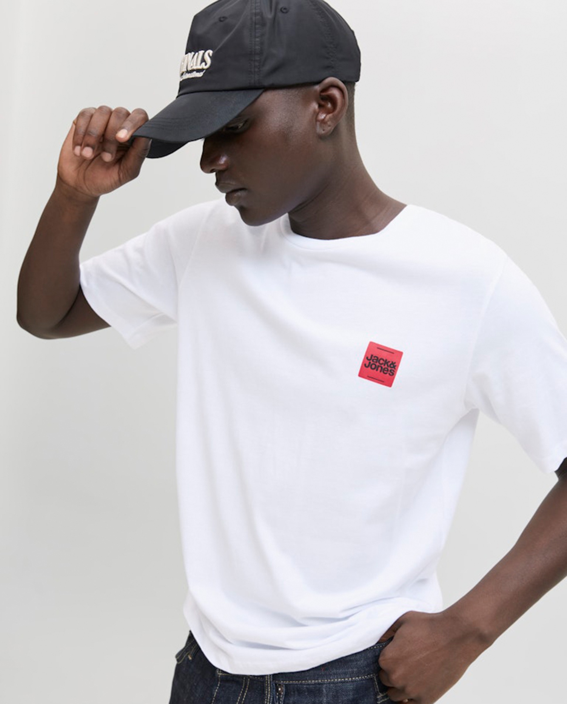 T-shirt de Manga Curta com Estampado Lateral Branco-3