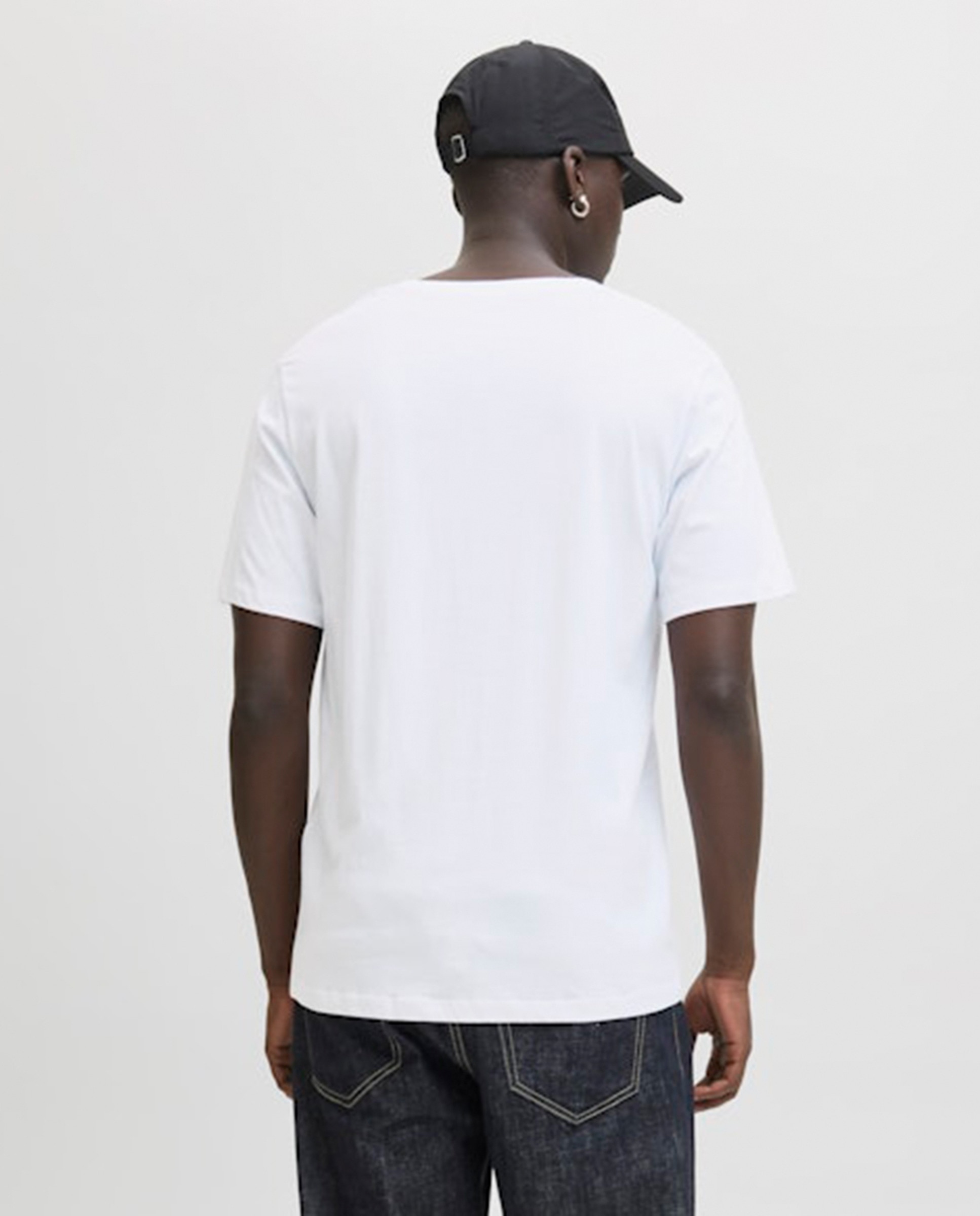 T-shirt de Manga Curta com Estampado Lateral Branco-2